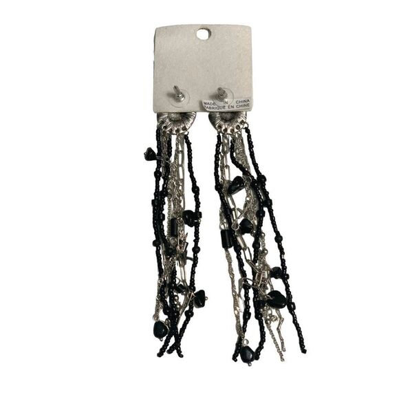 Free People Beaded Stone Embellished Dangling Earrings - Picture 4 of 4